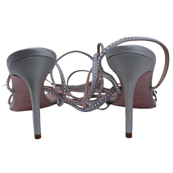 NEW Bronx and Banco X REVOLVE Anna Silver Rhinestone Vamp Heels Silver Size 8.5 - Picture 13 of 13